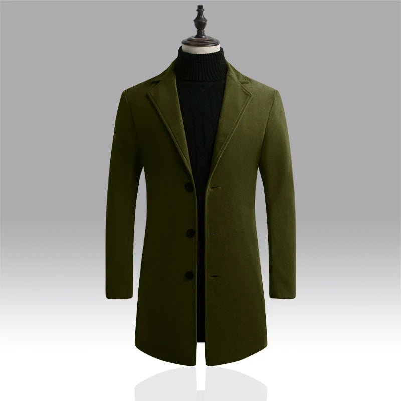 Long Cotton Coat Wool Blend Pure Jacket - Image 7