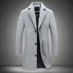 Long Cotton Coat Wool Blend Pure Jacket