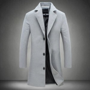 Long Cotton Coat Wool Blend Pure Jacket