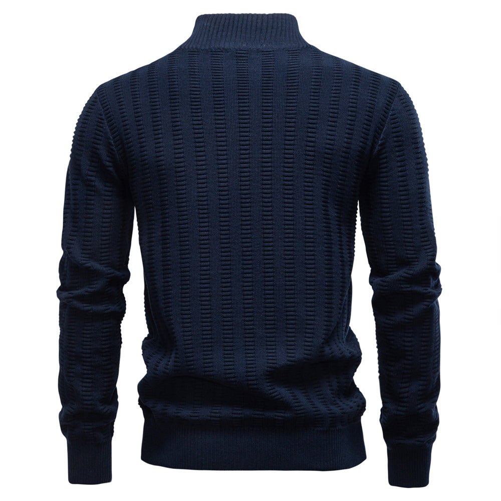 Luxury Striped Thick Warm Crew Neck Winter Sweater - Image 5