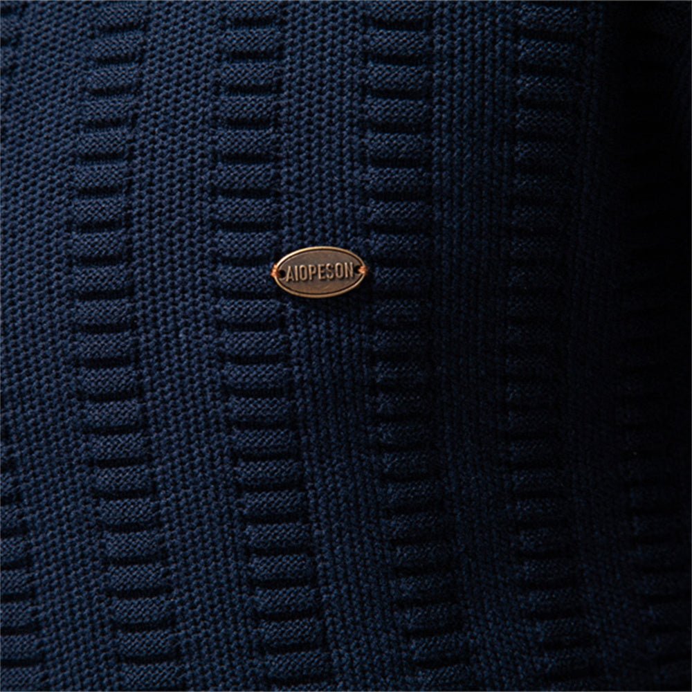 Luxury Striped Thick Warm Crew Neck Winter Sweater - Image 7
