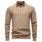 Luxury Striped Thick Warm Crew Neck Winter Sweater