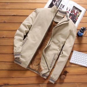 Men Baseball Coat Fleece Thickened Jackets