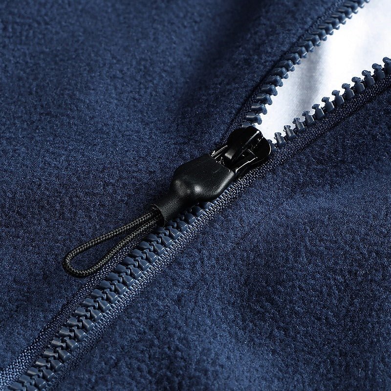 Men Black Fleece Hiking Outdoors Sports Coat - Image 7