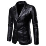 Men Business PU Blazers Jacket