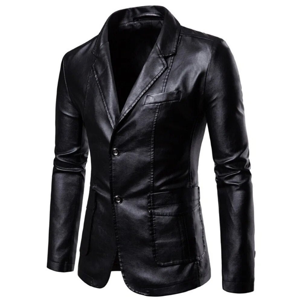 Men Business PU Blazers Jacket