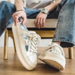 Men Casual Shoes Hollow Out Slip-On Solid Color For Loafers