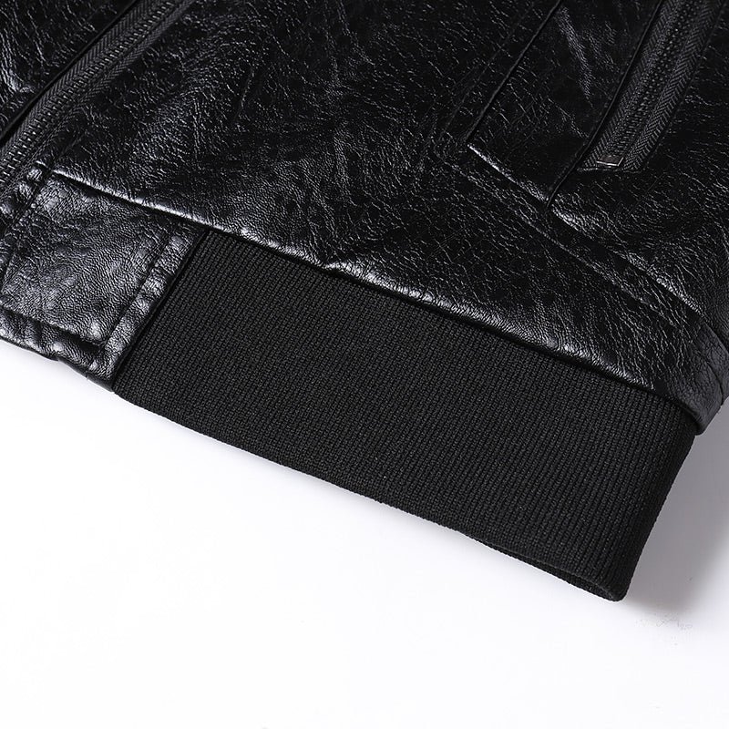 Men Coats Motorcycle Leather Jacket Winter Overcoat - Image 6