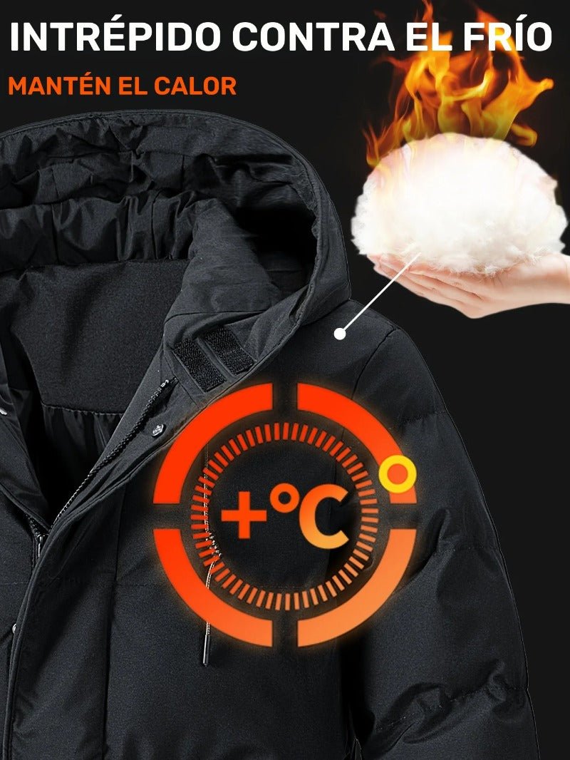 Men Heavyweight Winter Coat Hooded Long Formality - Image 7