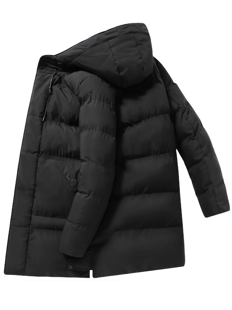 Men Heavyweight Winter Coat Hooded Long Formality - Image 9