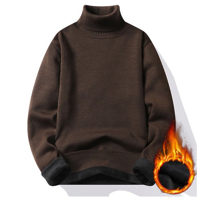 Knitting Pullovers Roll Neck Knitted Sweater Warm Jumper - Image 10