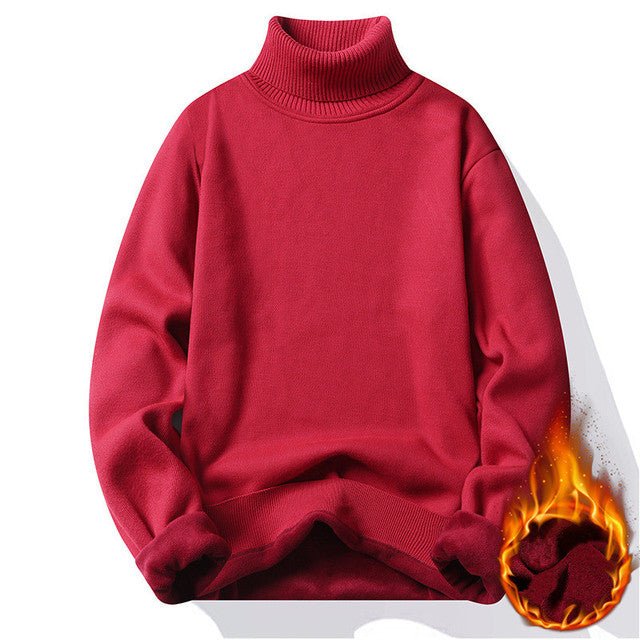 Knitting Pullovers Roll Neck Knitted Sweater Warm Jumper - Image 12