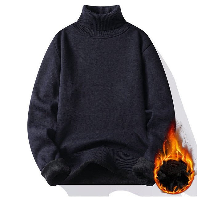 Knitting Pullovers Roll Neck Knitted Sweater Warm Jumper - Image 13