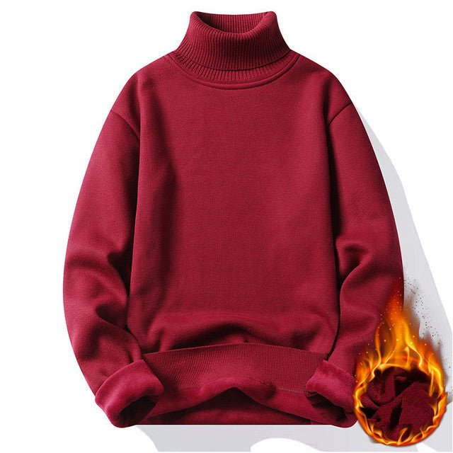 Knitting Pullovers Roll Neck Knitted Sweater Warm Jumper - Image 14
