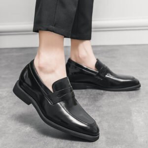 Men Leather Shoes Comfortable Increase 6cm Loafers