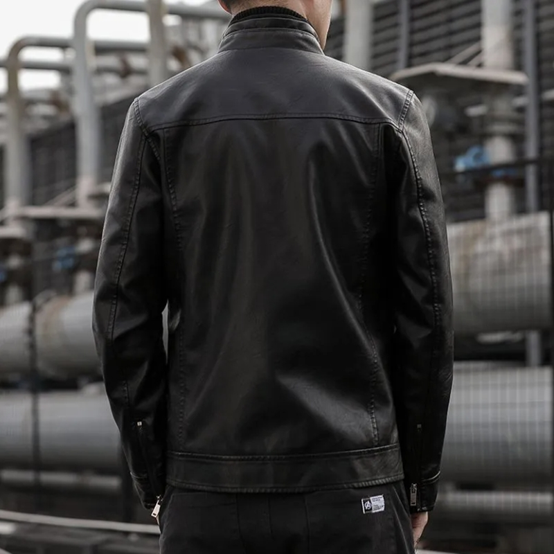 Men Leather Suit Jacket Men Slim Fit Short Coat - Image 4