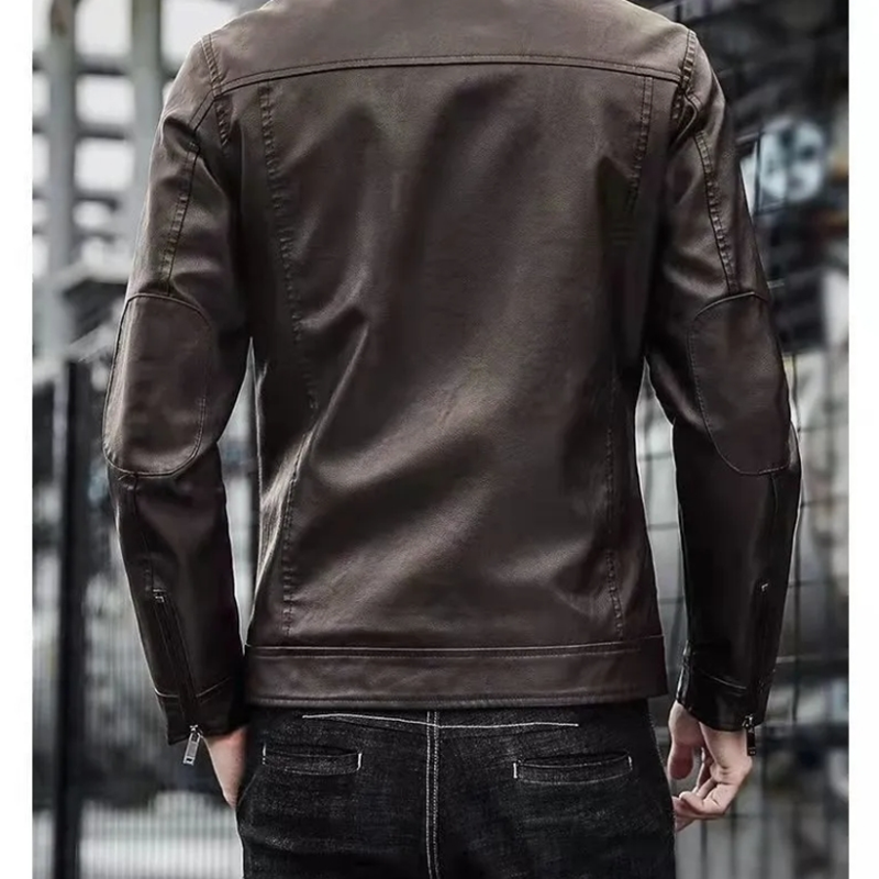 Men Leather Suit Jacket Men Slim Fit Short Coat - Image 6