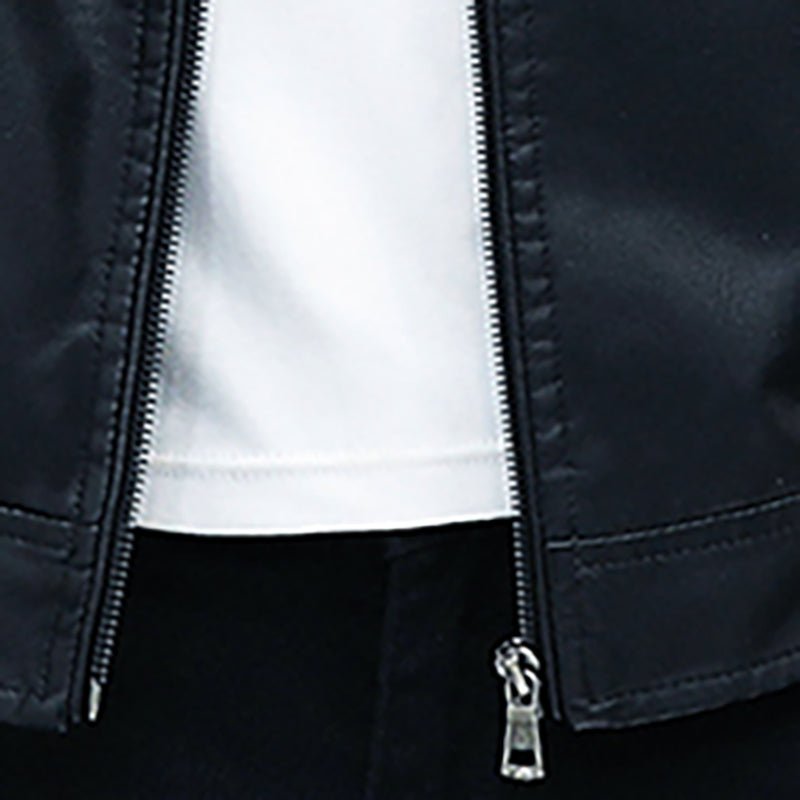 Men Leather Suit Jacket Men Slim Fit Short Coat - Image 7
