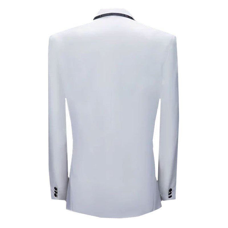Men Luxury Wedding Party Blazer Black , White Jacket - Image 3