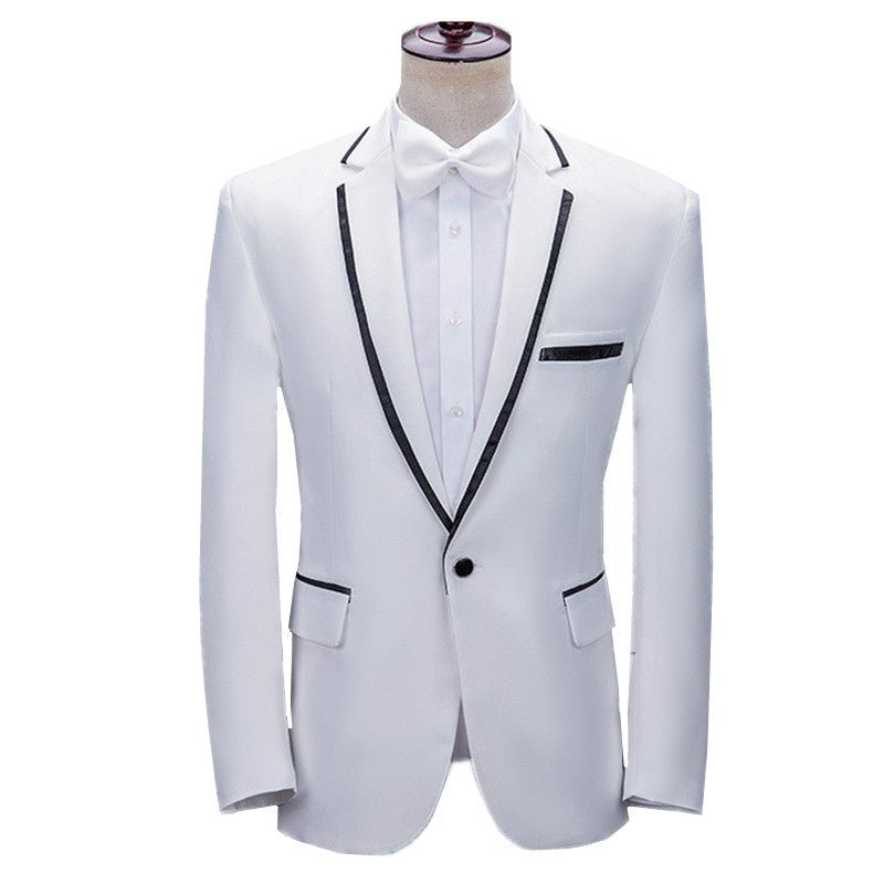 Men Luxury Wedding Party Blazer Black , White Jacket - Image 2