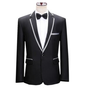 Men Luxury Wedding Party Blazer Black , White Jacket