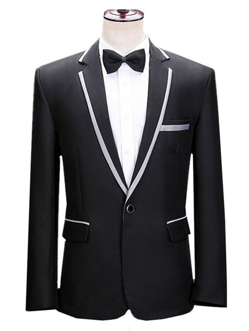 Men Luxury Wedding Party Blazer Black , White Jacket - Image 6