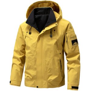 Men Outdoor Hooded Jacket Windbreaker Hiking Camping Coats