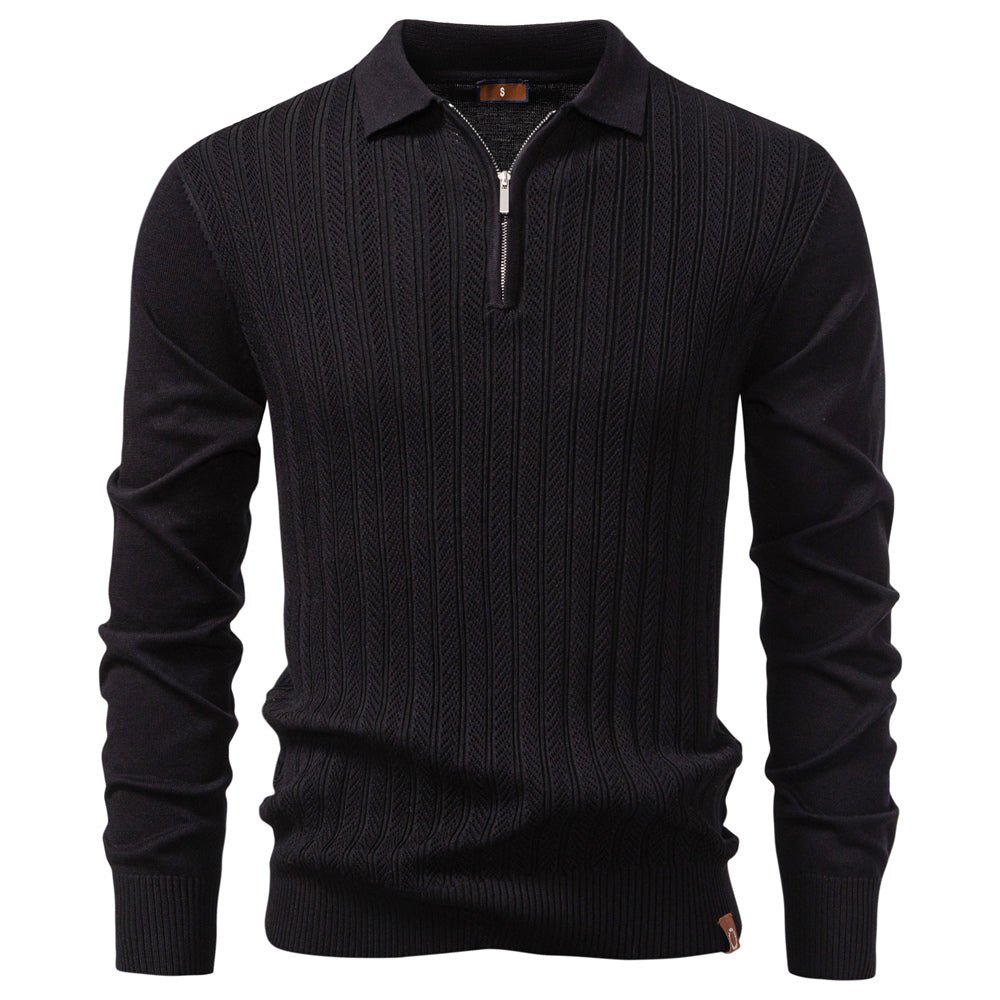 Men Slim Fit Henley Long Sleeve Business Polo Shirts - Image 4