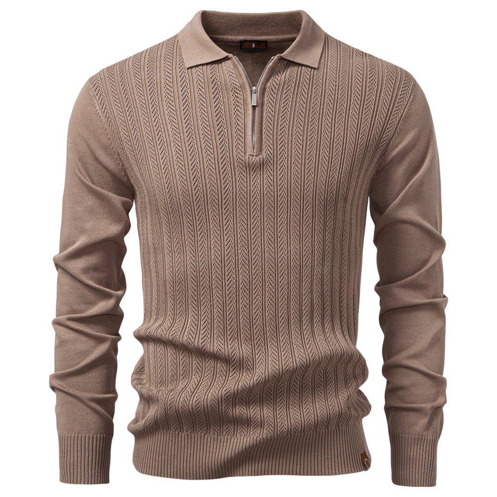 Men Slim Fit Henley Long Sleeve Business Polo Shirts