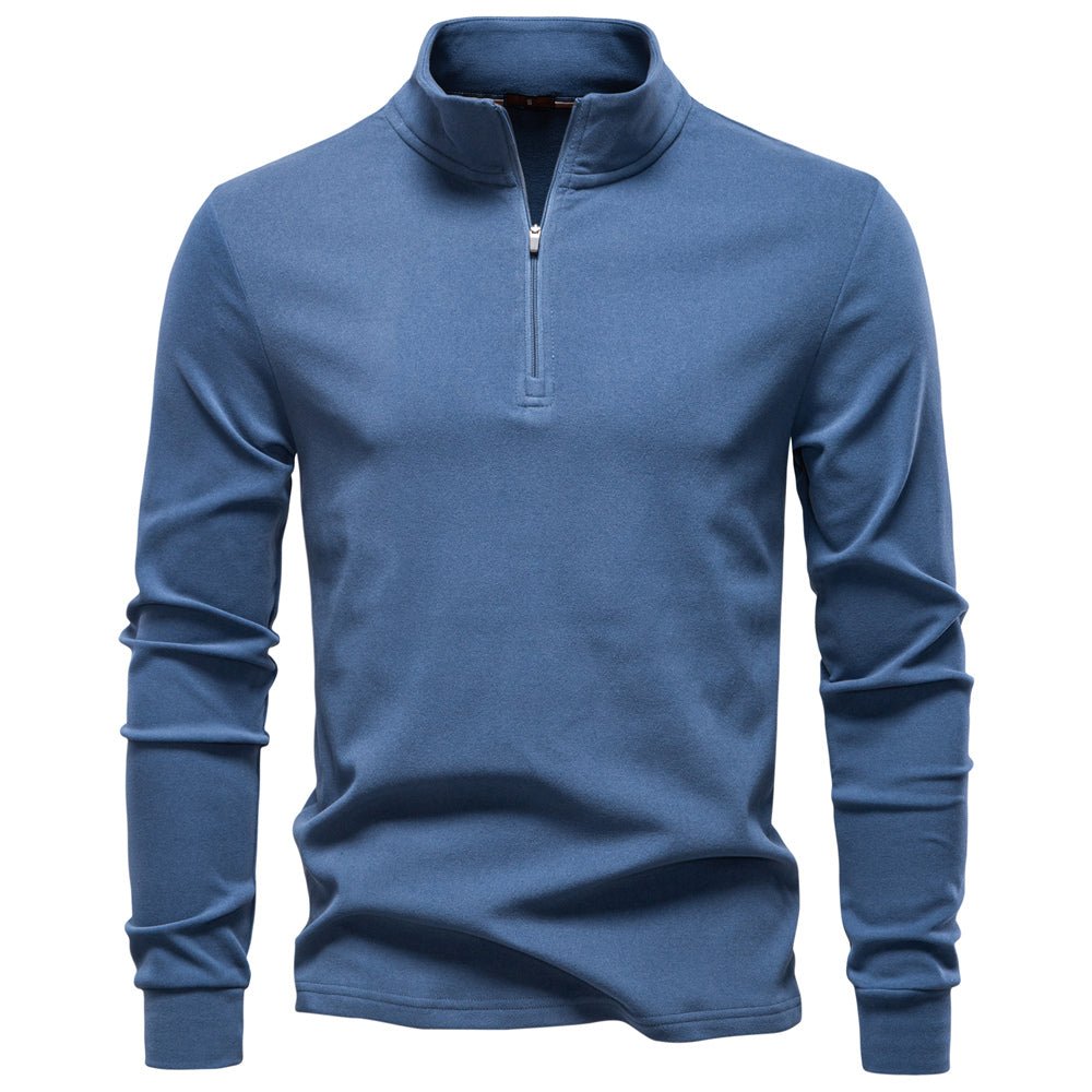 Men Solid Color Zipper Soft Shell Sweatshirt - Image 3