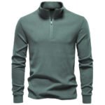 Men Solid Color Zipper Soft Shell Sweatshirt
