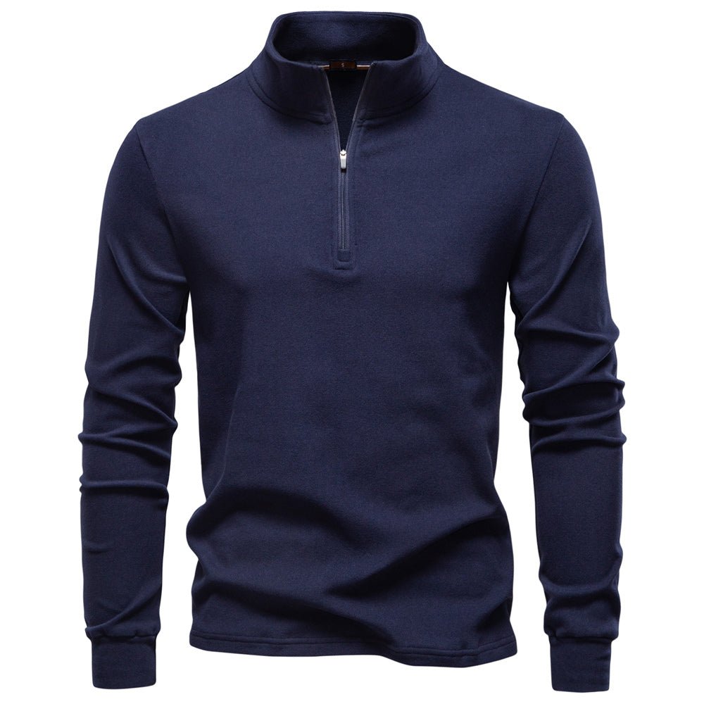 Men Solid Color Zipper Soft Shell Sweatshirt - Image 5