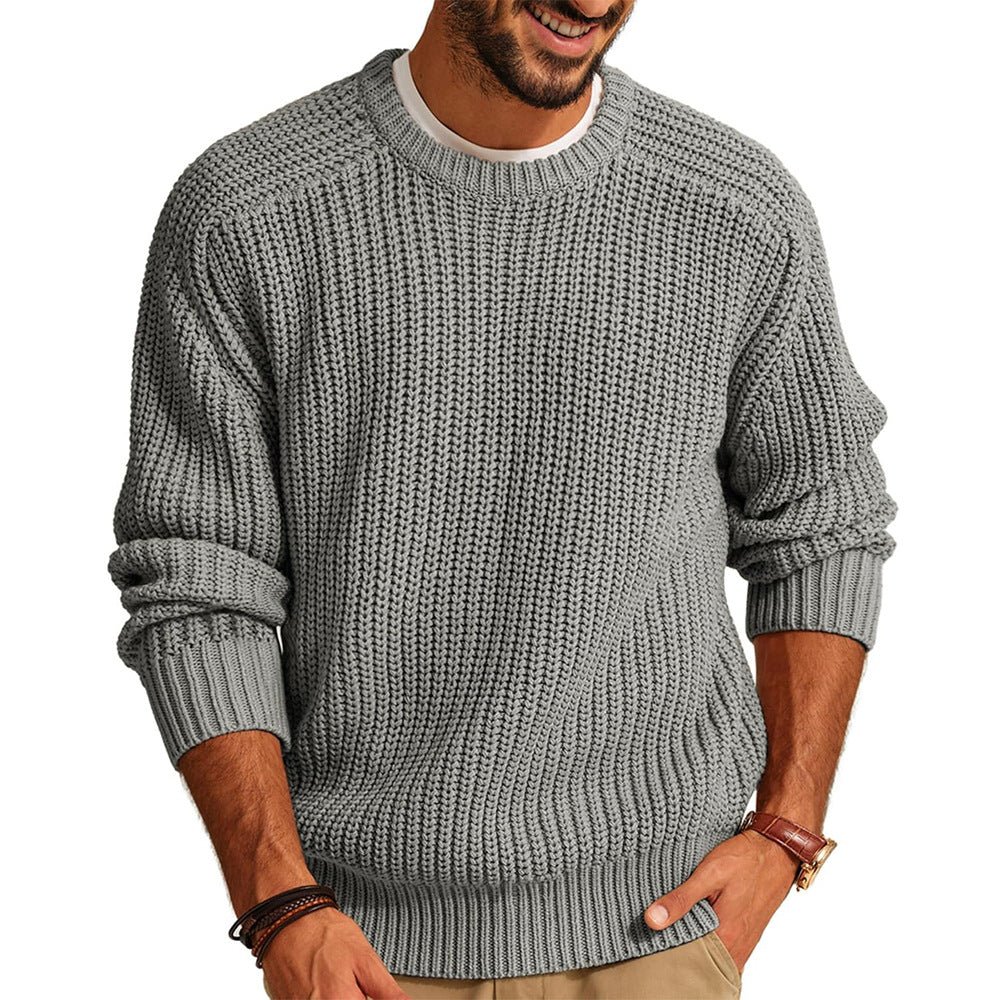 Men Solid Mock Neck Loose knitwear Sweaters - Image 8