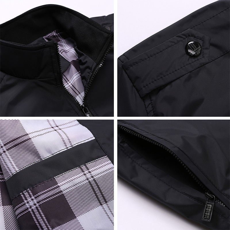 Men Sportswear Stand Collar Slim Jackets Casual Coats - Image 5