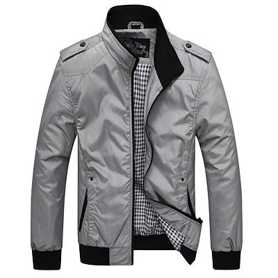 Men Sportswear Stand Collar Slim Jackets Casual Coats - Image 7