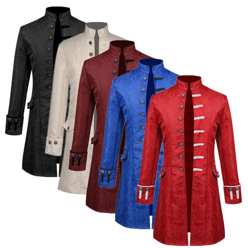 Men Thin Stage Performance Dress Long Jacket - Image 4