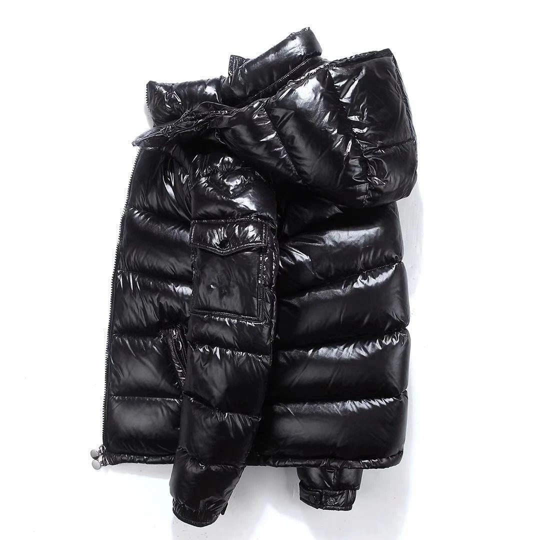 Men Trend Solid Color Short Winter Warm Hooded Parkas - Image 10