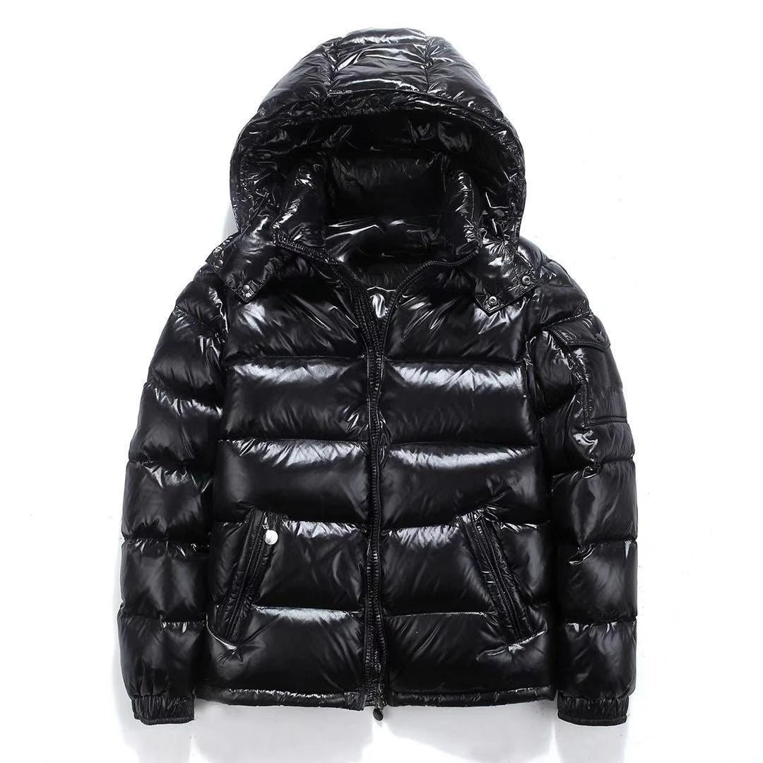 Men Trend Solid Color Short Winter Warm Hooded Parkas - Image 7