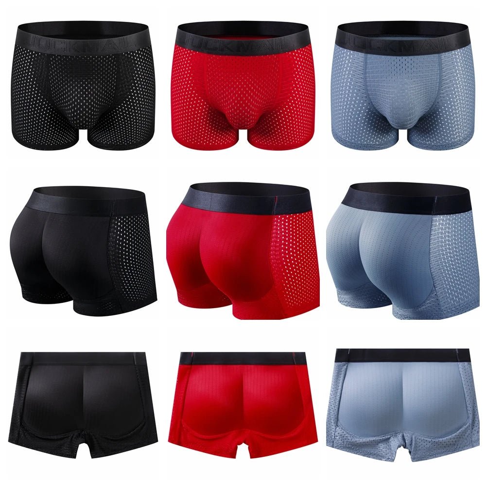 Men Trunks Built-in Fake Butt Hip Lifter Enhancer Shorts Boxer - Image 3