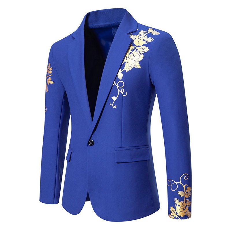 Men Wedding Prom Party Rose Printed Blazers Coats - Image 6