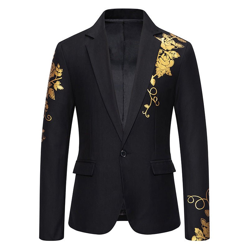 Men Wedding Prom Party Rose Printed Blazers Coats - Image 8