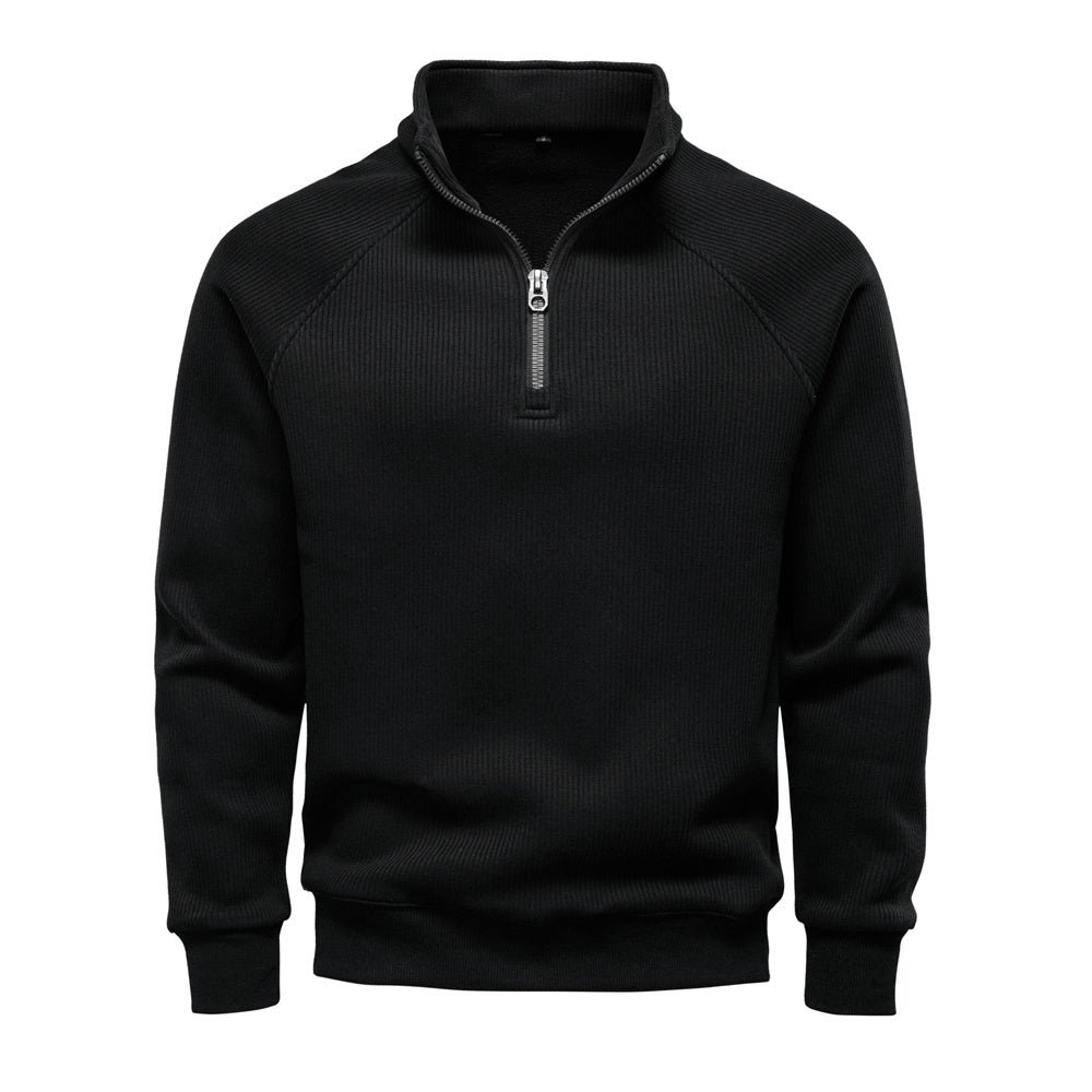 Men Winter Thermal Sweater Cotton Zipper Top - Image 5