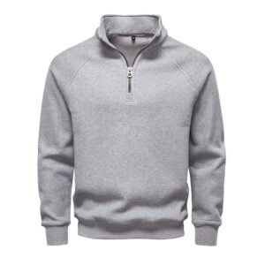 Men Winter Thermal Sweater Cotton Zipper Top