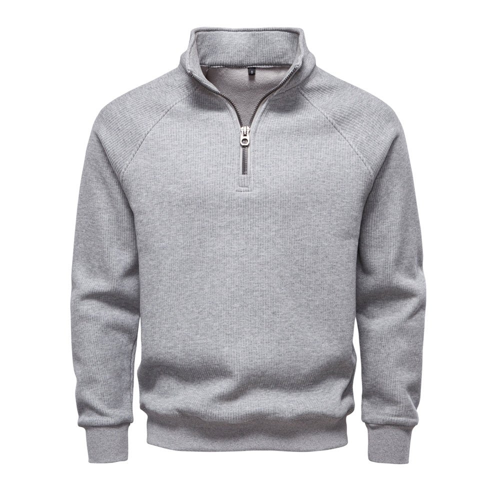 Men Winter Thermal Sweater Cotton Zipper Top