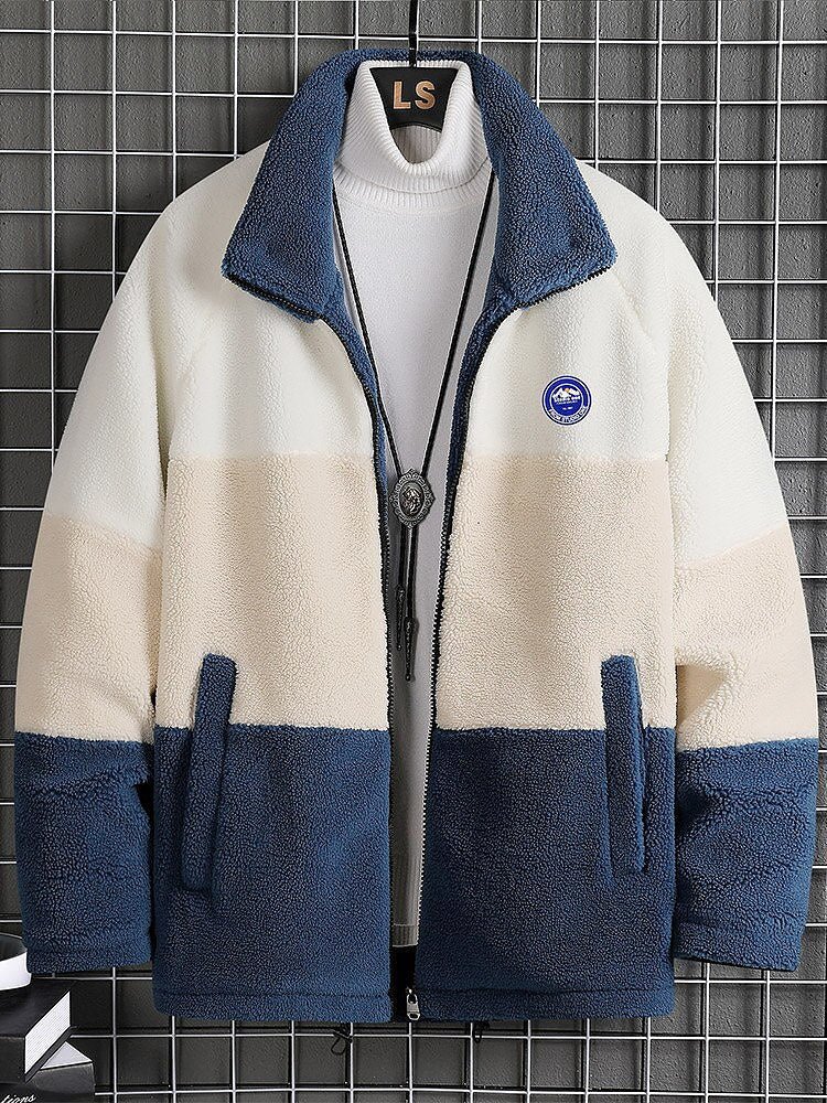 Men Winter Warm Blue Jacket Fleece Plus Size Parkas - Image 12