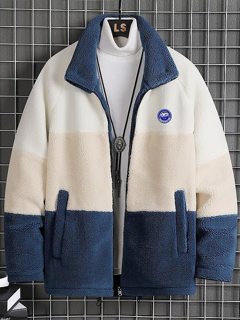 Men Winter Warm Blue Jacket Fleece Plus Size Parkas - Image 14