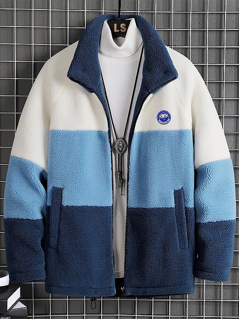Men Winter Warm Blue Jacket Fleece Plus Size Parkas - Image 15