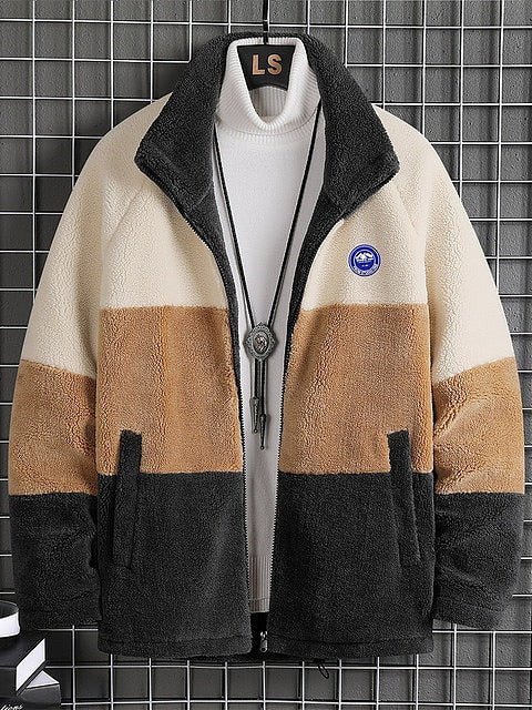 Men Winter Warm Blue Jacket Fleece Plus Size Parkas - Image 10