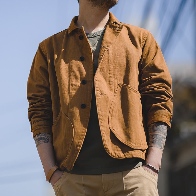 Men Work Wear Cotton Coats Multi Pocket Jacket - Image 4