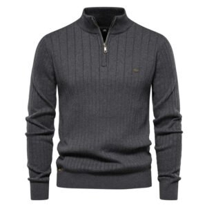 Men's Zipper Pullover Business Boss Sweater